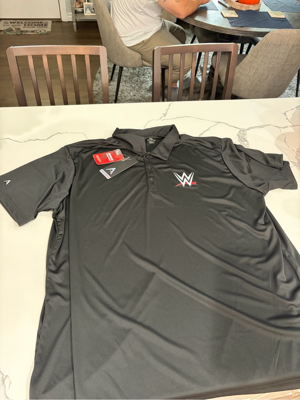 WWE Men’s Black Polo with Embroidered Logo